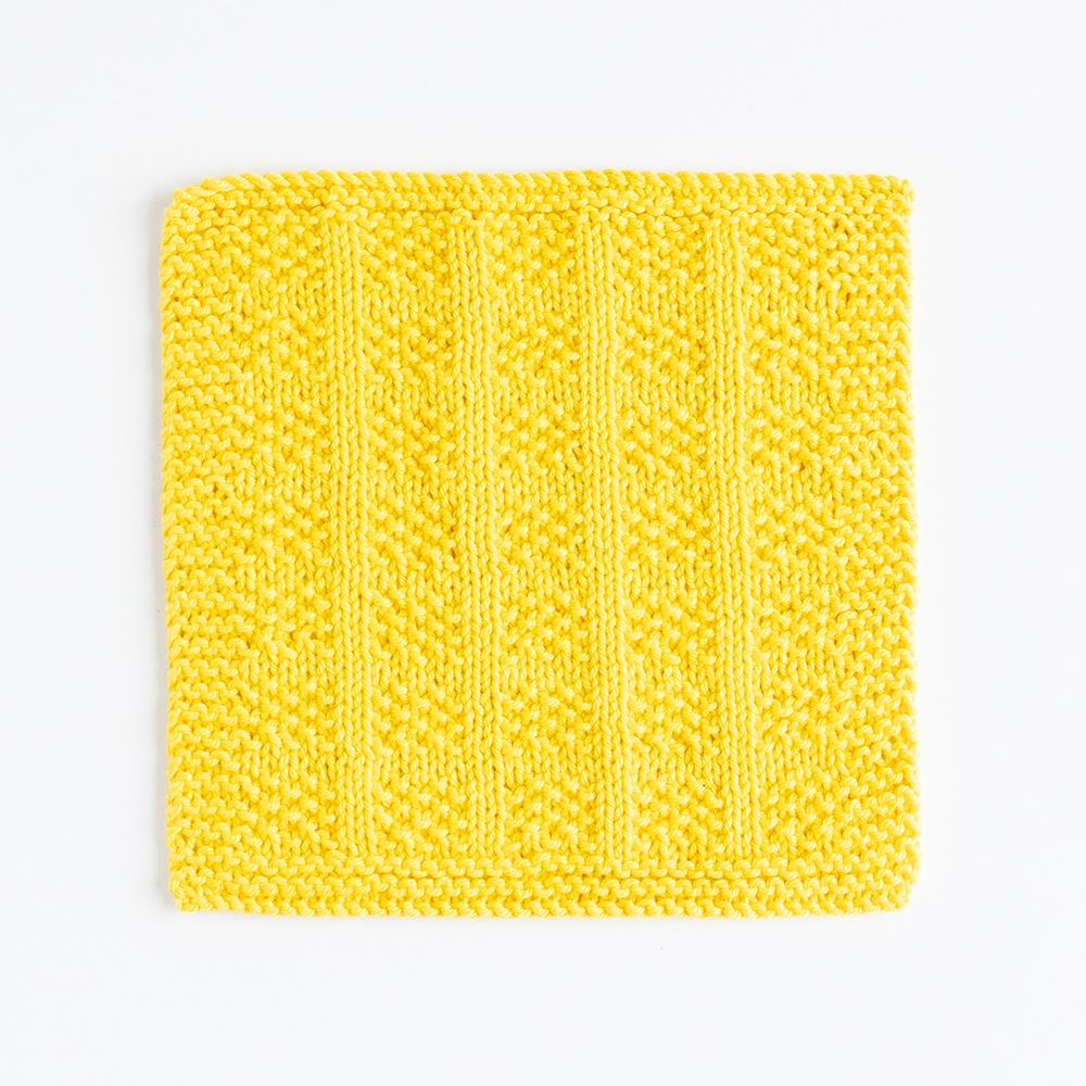 Seed Stitch Checks Dishcloth - knitting pattern