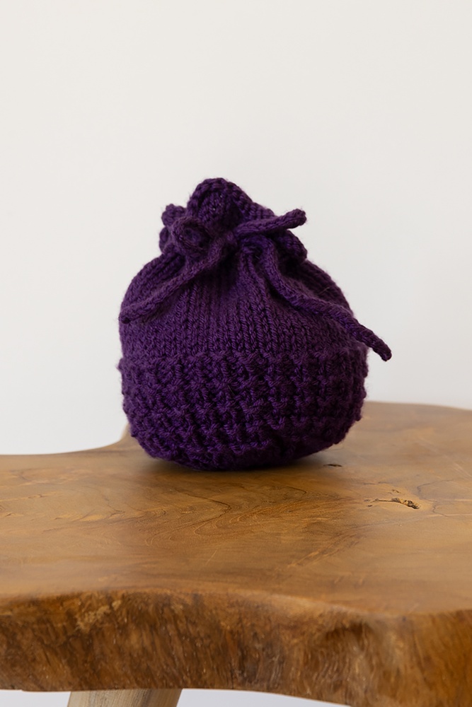 knit drawstring backpack