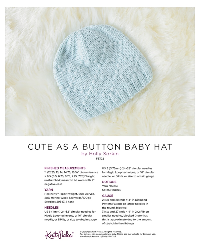 Cute as a Button Baby Hat