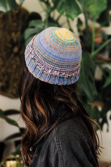 Sweet Striped Hat is so perfect knit up in Feels Like Butta yarn