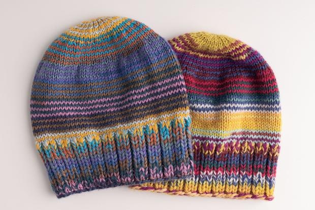 Sweet Striped Hat is so perfect knit up in Feels Like Butta yarn
