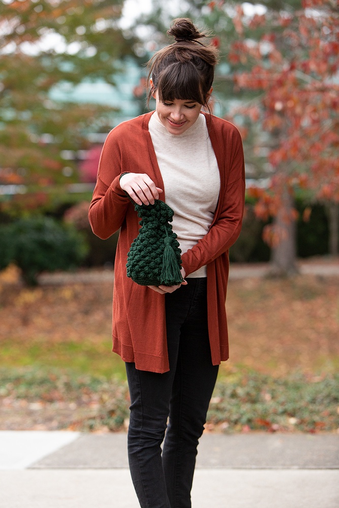 9. Crochet Bobble Clutch Bag