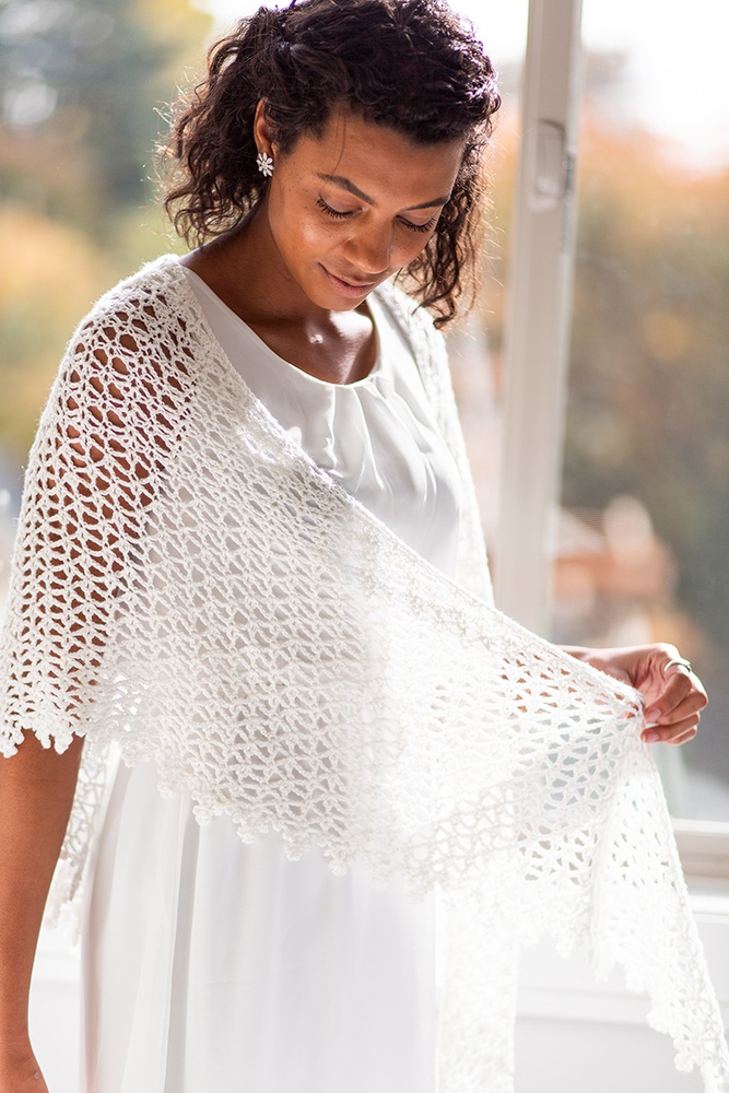 White discount crochet shawl