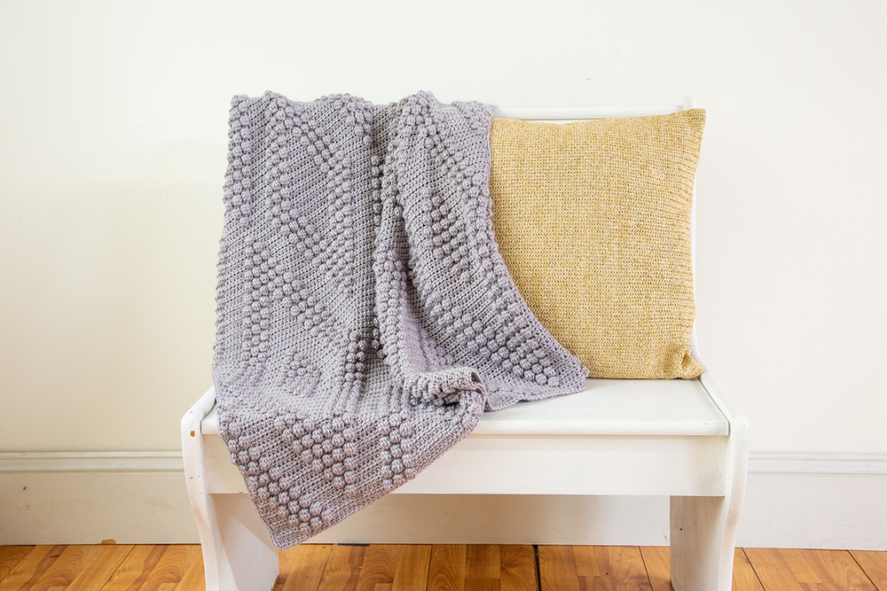 Free Diamond Bobble Crochet Blanket Pattern Crochet