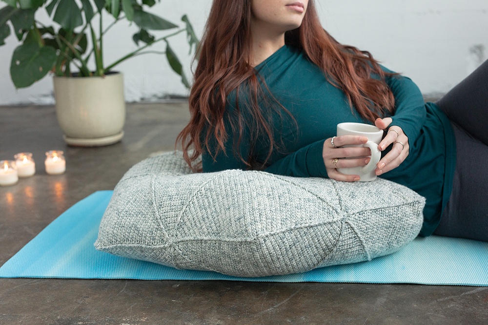 Crochet shop floor pillow