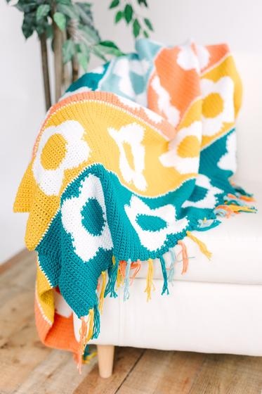 Teal and discount orange throw blanket