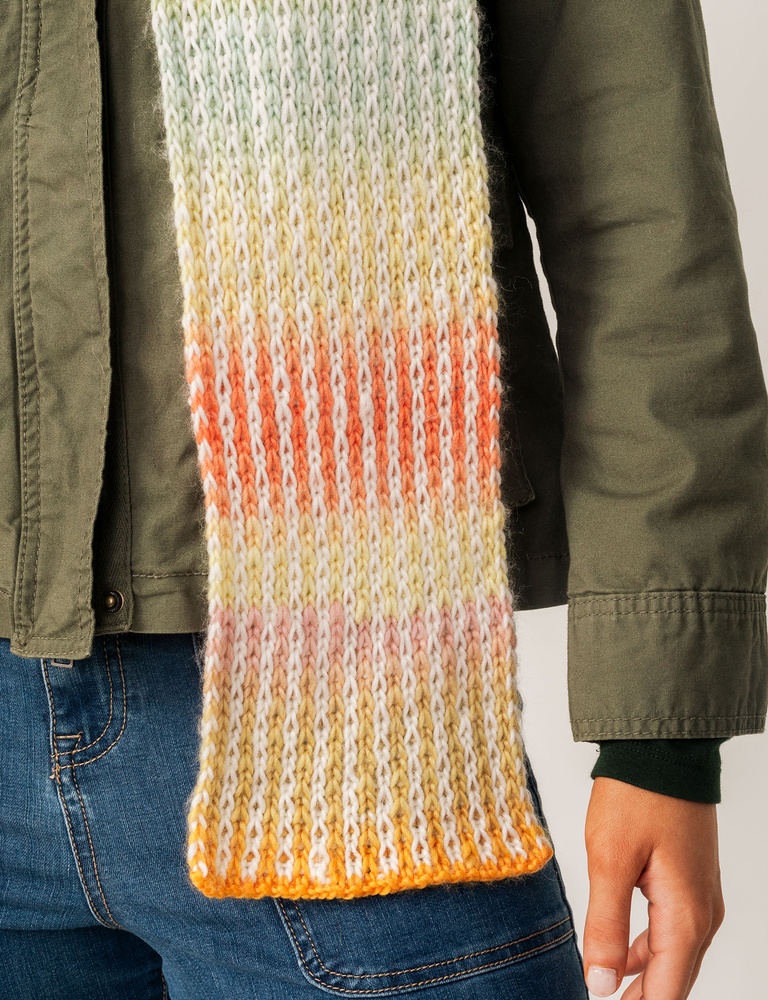 2024 Handknit Scarf - Gradient Gypsy Stripes