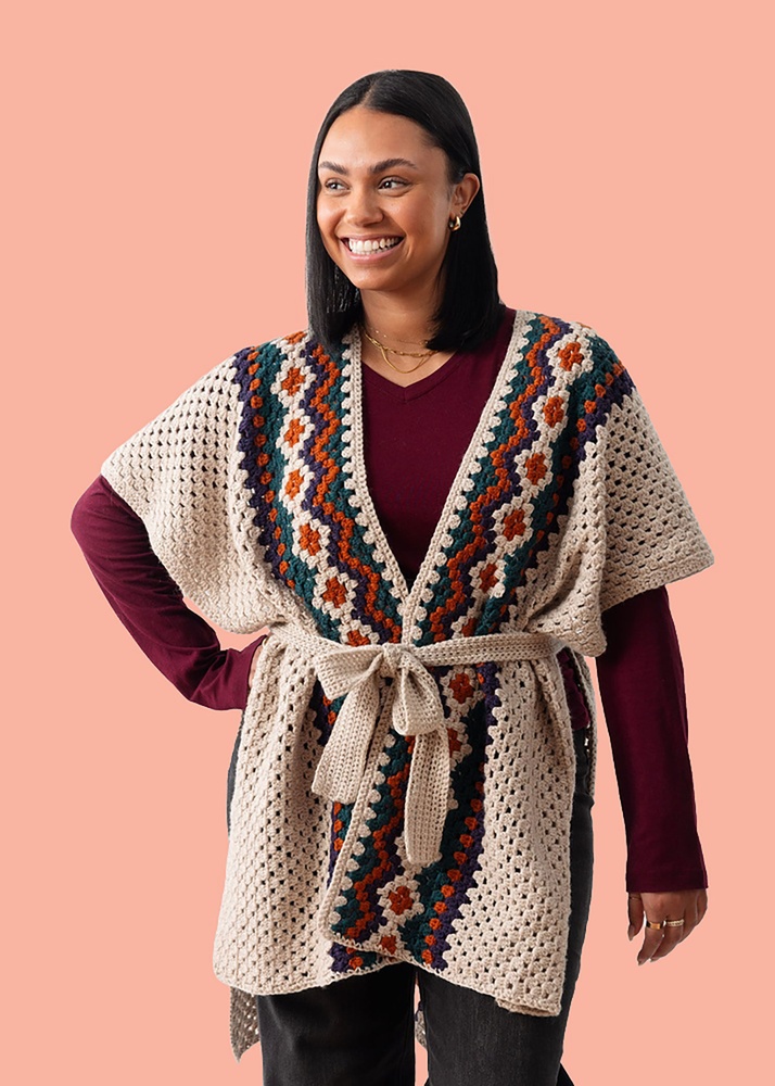 Belted Ruana – Stylish Crochet Wrap