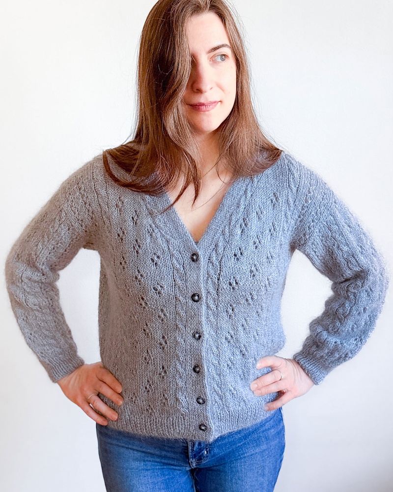 トップス SOLOV KNIT LACE CARDIGAN Field of Lace Cardigan | KnitPicks.com