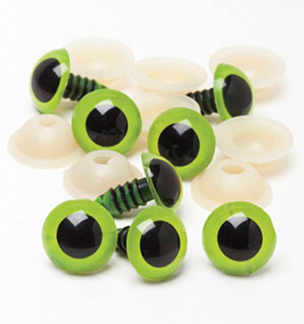 24mm Solid Black Round Safety Eyes with Washers: 1 Pair - Amigurumi /  Animal / Doll / Toy / Craft Eye / Crochet / Knit / Craft Supplies