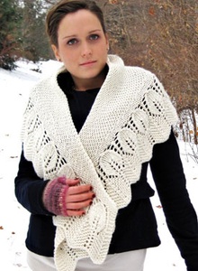 Garter Leaves Scarf - knitting pattern