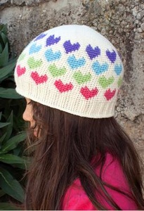 All Ages Hearts Abound Crochet Beanie - knitting pattern