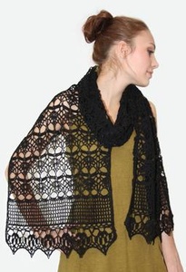 Midnight Crochet Wrap - knitting pattern