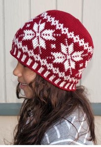 All Ages Frozen Snowflakes Crochet Beanie - knitting pattern