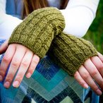 Cascades Cabled Fingerless Mitts