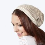 Crochet Striped Slouch Hat