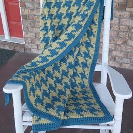 Cozy Houndstooth Crochet Afghan