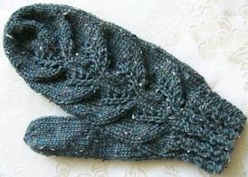 Layered Leaves Fingerless Mitts or Mittens