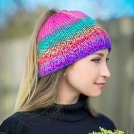 Get-Up-and-Go Messy Bun Hat - knitting pattern