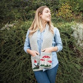 Gnome and Toadstool Scarf - knitting pattern