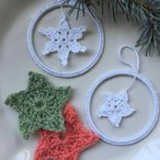 Snowflakes and Stars Applique and Bangle Ornaments