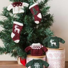 Holiday Sweater and Stocking Ornaments - knitting pattern