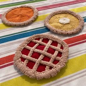 Pie Potholders - knitting pattern