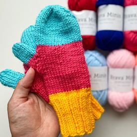 Family Scrappy Mittens - knitting pattern