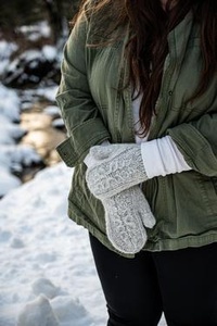 Snow Fern Mittens - knitting pattern