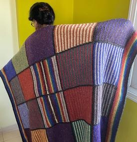 Pops of Rainbow Throw - knitting pattern