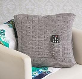 Hidden Pocket Pillow Cover - knitting pattern