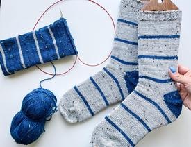 Stripy Family Socks - knitting pattern