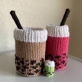 Bubble Tea Buddies - knitting pattern