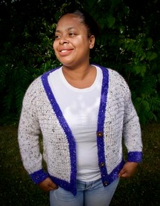 Crochet a Cute Varsity-Style Granny Square Cardigan, This Is