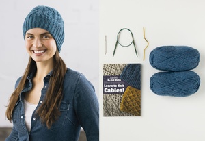 Knit Bits Kit: Learn to Knit Cables - Baltic Heather