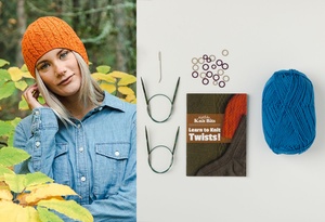 Knit Bits Kit: Learn to Knit Twists - Mountain Bluebird