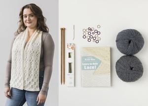 Learn to Knit Kit: Lace - Marble Heather