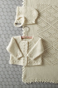 Heirloom Layette - Blanket, Bonnet, Sweater - knitting pattern