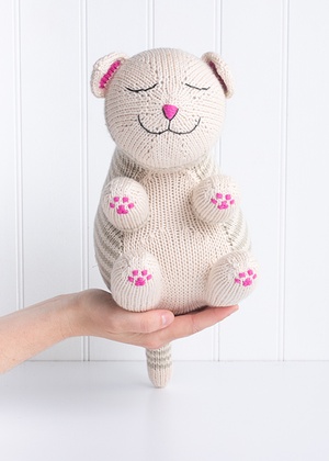 Sleepy Kitty Soft Toy Knitting Pattern