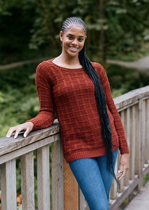 Moss Stitch Check Jumper - knitting pattern