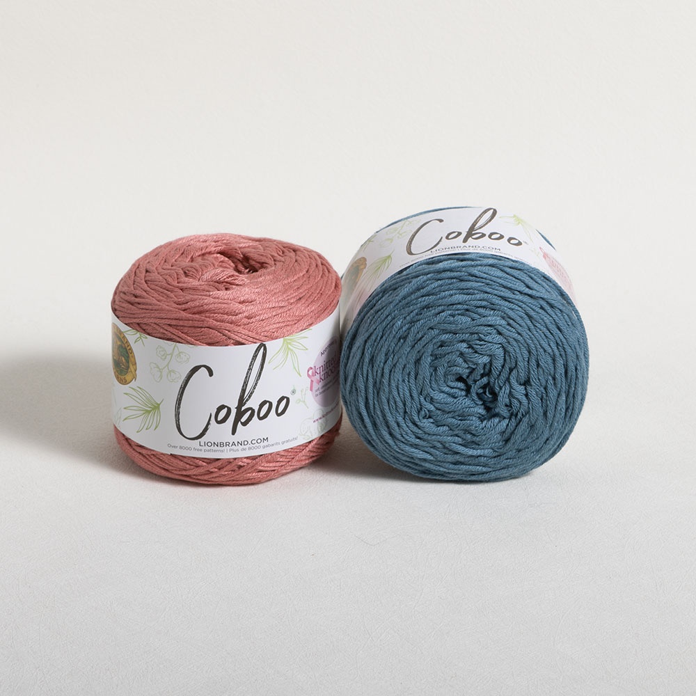 American Yarns Lion Brand Coboo Cotton & Bamboo yarn with it's