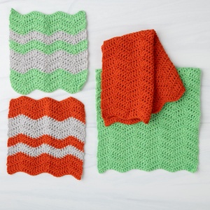 Wavy Chevron Crochet Dishcloth - knitting pattern