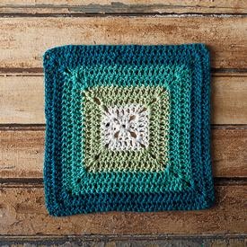 Teal Swirl Crochet Dishcloth - knitting pattern