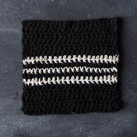 Knit Dish Cloths Black and Cream - Set of 3