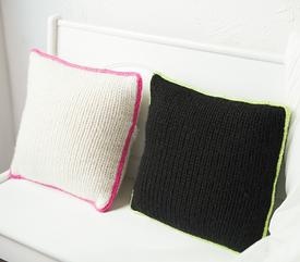 Neon Trim Pillow - knitting pattern