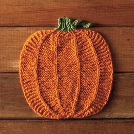 Pumpking Dishcloth - knitting pattern