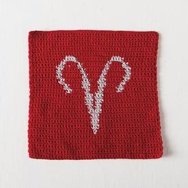 Aries Zodiac Crochet Dishcloth