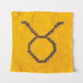 Taurus Zodiac Crochet Dishcloth