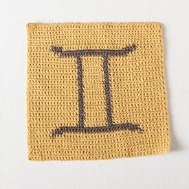 Gemini Zodiac Crochet Dishcloth - knitting pattern