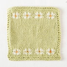 Daisies Dishcloth - knitting pattern